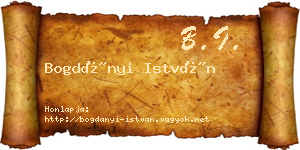 Bogdányi István névjegykártya